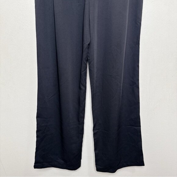 Halara Womens 44 Tapered High Waisted Button Straight Leg Trouser In Black - Picture 13 of 14